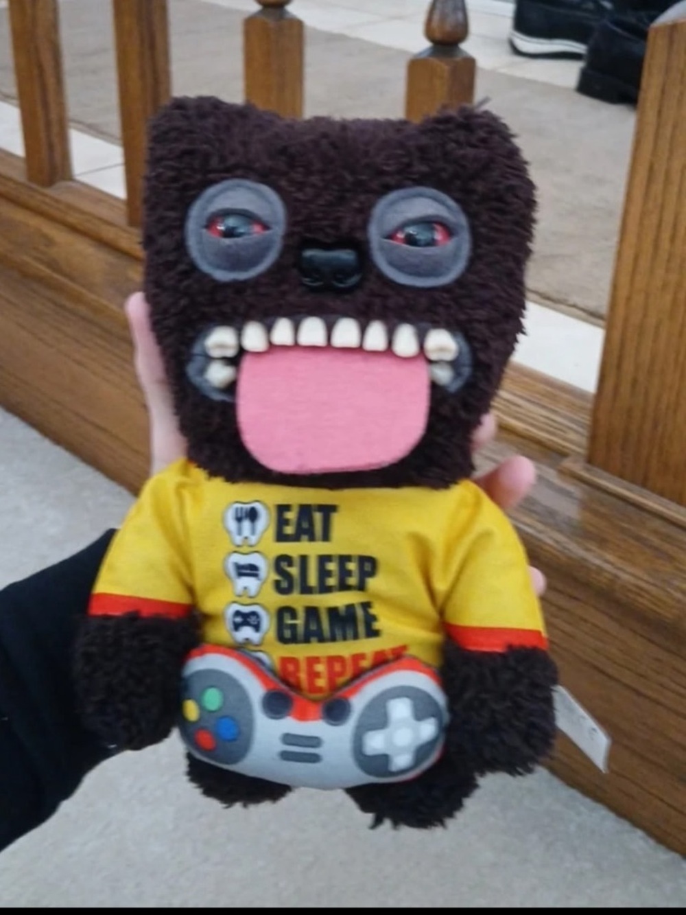 Fuggler monster RARE GameStop 10-inch Sleep Plush Toy - Black and White